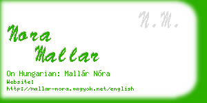 nora mallar business card